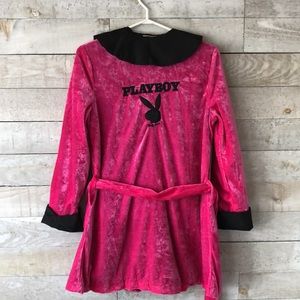 Playboy fushia velvet Bath Robe Kimono with Bunny